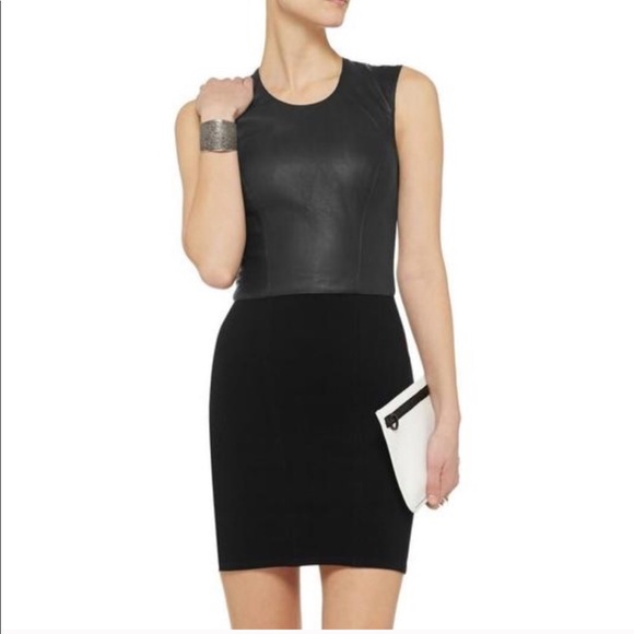 Helmut Lang Gala Leather Mini Dress 